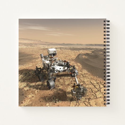 Mars 2020 Rover op het oppervlak van Mars. Notitieboek (Achterkant)