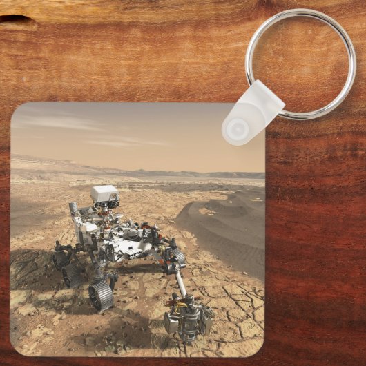 Mars 2020 Rover op het oppervlak van Mars. Sleutelhanger (Achterkant)