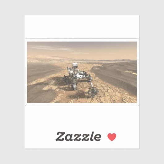 Mars 2020 Rover op het oppervlak van Mars. Sticker (Vel)