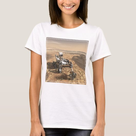 Mars 2020 Rover op het oppervlak van Mars. T-shirt (Voorkant)