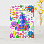 mars, 4 Anniversaire Carte de voeux pliée (Fleur jaune)