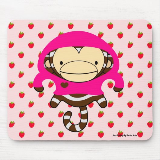 Mars-aap aardbeien Mousepad - LULU Muismat (Voorkant)