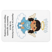 Mars Ange en pierre de naissance Noir Magnet Premi (Horizontal)