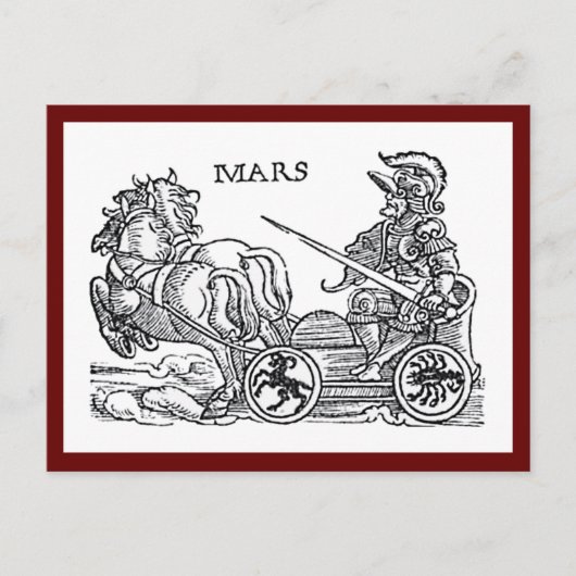 Mars Ares God of War Greco Roman Chariot Cartoon Briefkaart (Voorkant)