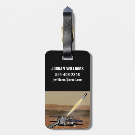 Mars Ascent Vehicle gelanceerd vanaf Mars. Bagagelabel (Achterkant verticaal)