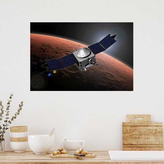 Mars atmosfeer en vluchtige evolutie missie. poster (Keuken)