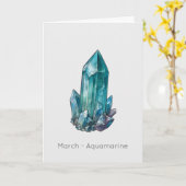 Mars Birthstone Aquamarine Bonne carte d'anniversa (Fleur jaune)
