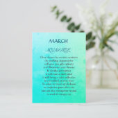 Mars Birthstone Aquamarine design Carte postale (Debout devant)