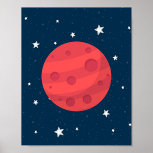 Mars Boy Nursery Print Stars Galaxy Buitenspatie
