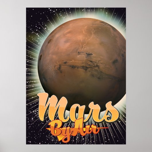 Mars By Air Affiche de vol vintage (Devant)