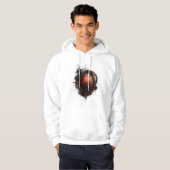 Mars Crimson Orbit Celestial Gothic Sweat à capuch (Devant entier)