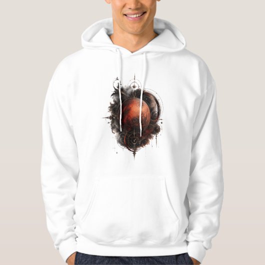 Mars Crimson Orbit Celestial Gothic Sweat à capuch (Devant)