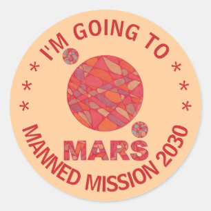 Mars De Rode Planeet Ruimte Geek Zonnestelsel Fun Ronde Sticker