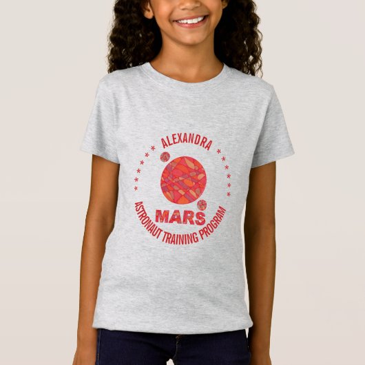 Mars De Rode Planeet Ruimte Geek Zonnestelsel Fun T-shirt (Voorkant)