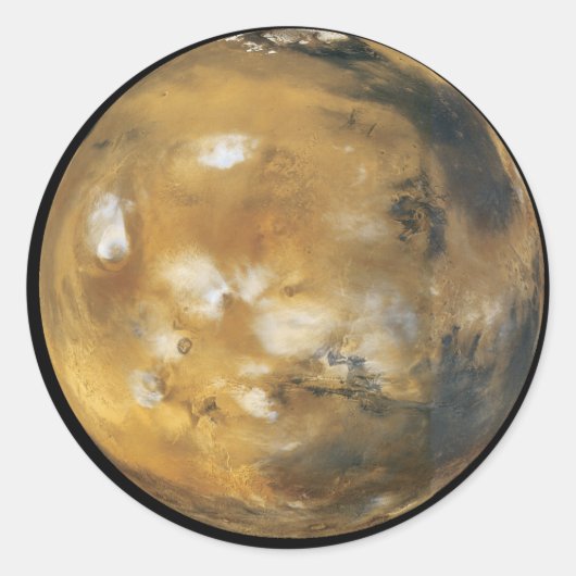 Mars! Een mooi afbeelding uit de ruimte. NASA Ronde Sticker (Voorkant)