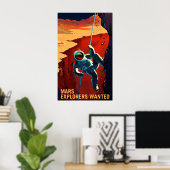 Mars Explorers Recherché - Affiche de recrutement (Bureau à domicile)