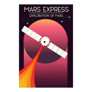 Mars Express - Exploratie van de Mars Ruimtekunst. Foto Afdruk