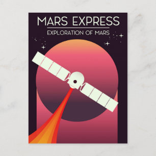 Mars Express - Verkenning van Mars Ruimtekunst. Briefkaart