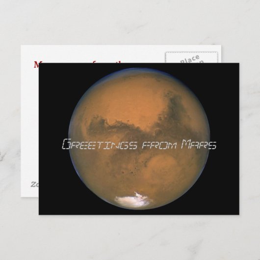 Mars, groeten van Mars Briefkaart (Voorkant / Achterkant)