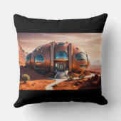 Mars Habitat Alpha – AI Sci-Fi Architectuur Kussen (Achterkant)