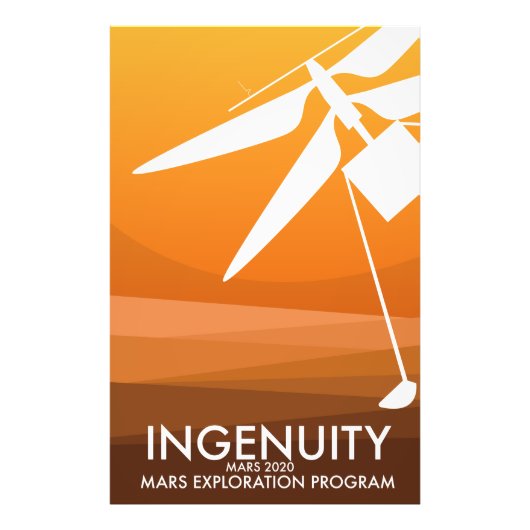 Mars Helikopter ruimtekunst Foto Afdruk (Voorkant)