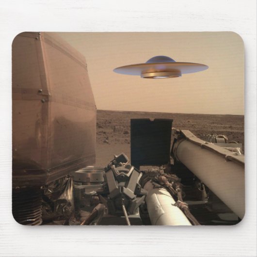 Mars in Sight Alien UFO Saucer Encounter Muismat (Voorkant)