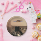 Mars in Sight Alien UFO Saucer Encounter Papieren Bordje (Feest)