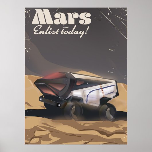 Mars, Inscrivez-vous aujourd'hui ! Affiche rétro m (Devant)