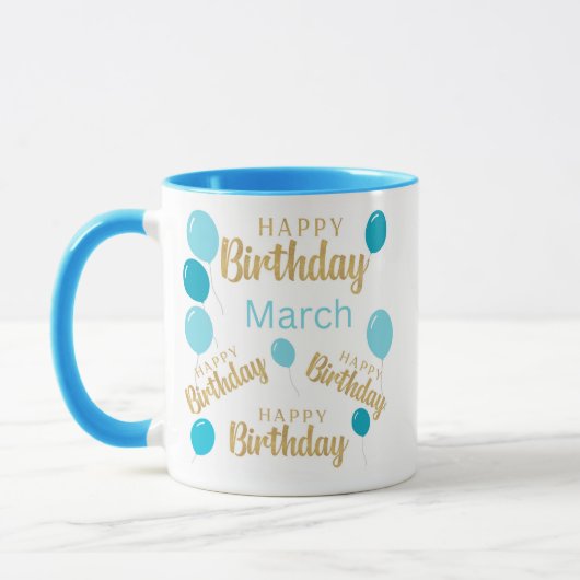 Mars joyeux anniversaire Mug (Gauche)
