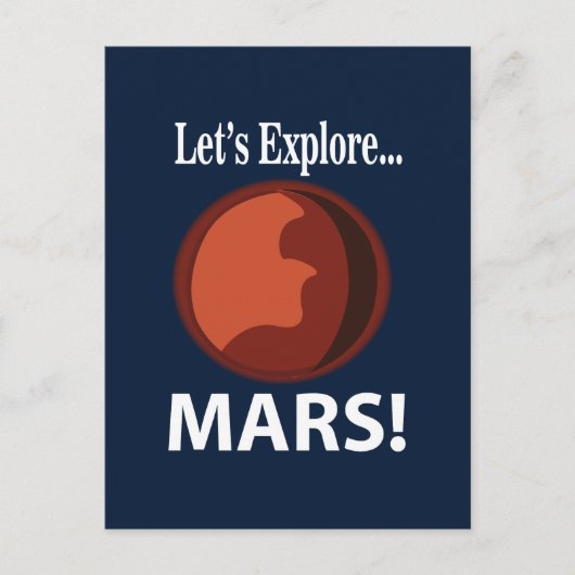 Mars laten we Mars verkennen Briefkaart (Voorkant)