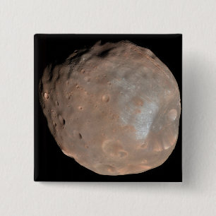 Mars maan Phobos Vierkante Button 5,1 Cm