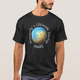 Mars Mola-kaart na terraforming T-shirt