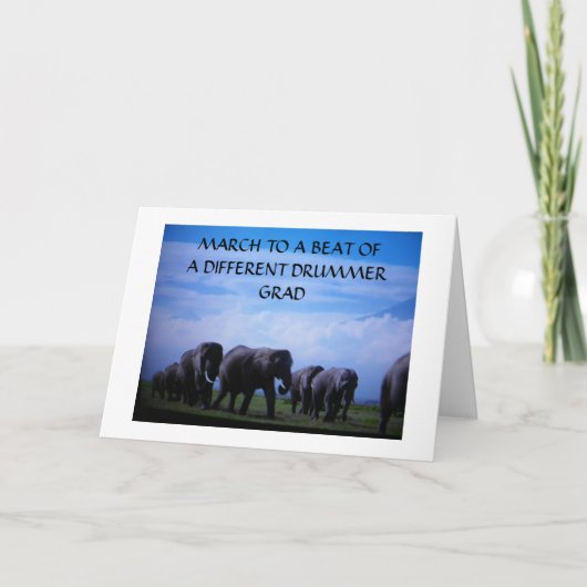 "MARS NAAR EEN BEAT VAN EEN ANDERE DRUMMER" OLIFAN KAART (Voorkant)