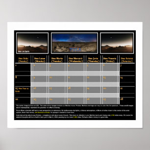 Mars-nachts op beeldscherm poster