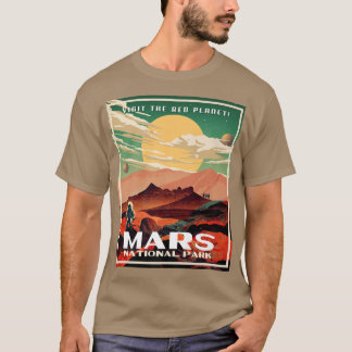 Mars National Park  Retro Park Poster Style T-shirt