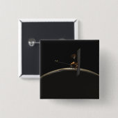 Mars Odyssey ruimteschip boven marszee Vierkante Button 5,1 Cm (Voorkant /achterkant)