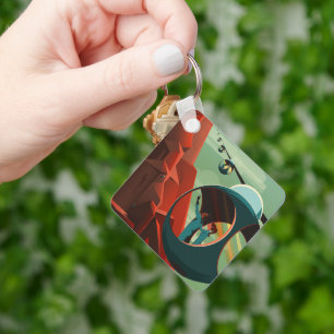 Mars Olympus Mons hoogste vulkaan zonnestelsel Sleutelhanger