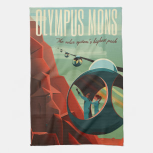 Mars Olympus Mons Hoogste vulkaan zonnestelsel Theedoek