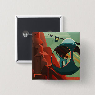 Mars Olympus Mons Hoogste vulkaan zonnestelsel Vierkante Button 5,1 Cm