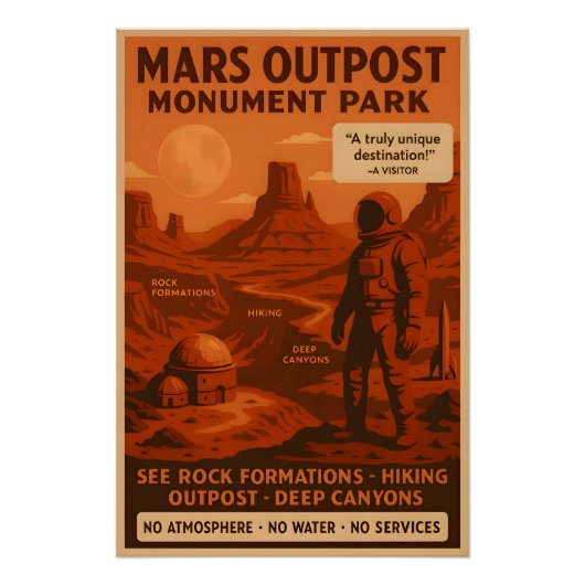Mars Outpost Monument Park - Affiche (Devant)