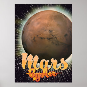 Mars per vliegtuig poster