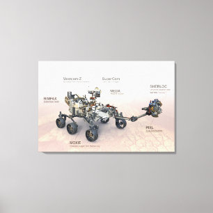 Mars Perseverance Rover met instrumenten Canvas Afdruk