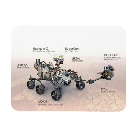 Mars Perseverance Rover met instrumenten Magneet (Horizontaal)