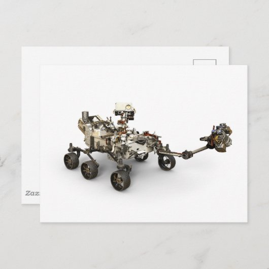 Mars Perseverance Rover op een witte achtergrond. Briefkaart (Voorkant / Achterkant)