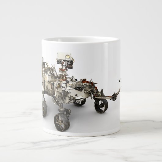 Mars Perseverance Rover op een witte achtergrond. Extra Grote Beker (Voorkant)
