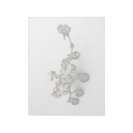 Mars Perseverance Rover op een witte achtergrond. Notitieblok (Gedraaid)