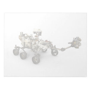 Mars Perseverance Rover op een witte achtergrond. Notitieblok