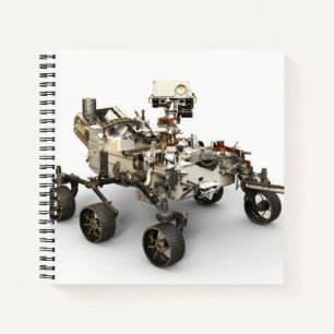 Mars Perseverance Rover op een witte achtergrond. Notitieboek