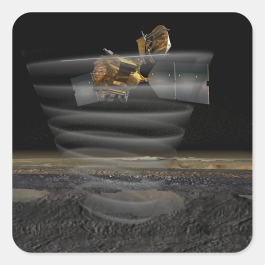Mars Reconnaissance Orbiter's Radar op Work Vierkante Sticker (Voorkant)
