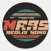 Mars Red Planet Aeolis Mons Mount Sharp  bl Ronde Sticker (Voorkant)